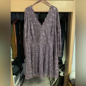 homecoming long sleeve dress purple